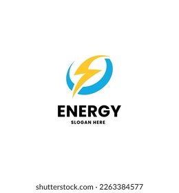 Modern Energy Logo, Lightning,water, Leaf Vector Icon.