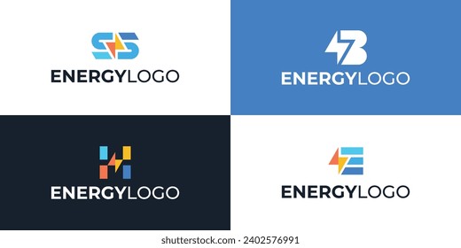 Modern energy logo premium vector template collection
