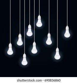Modern energy saving light bulbs. Vector images