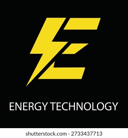 Moderne Energietechnologie Logo Blitzschlag Symbol mit Vektorgrafik