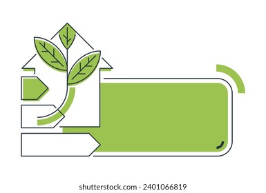 Modern Energy-efficient buildings banner - renovation goals in the European Green Deal. Improvements to make houses zero-energy