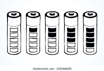 Modern engine cylinder on light backdrop. Freehand outline black ink hand drawn pole object logo pictogram emblem sketchy in retro art doodle cartoon style pen on paper space for text. Closeup view