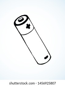 Modern engine cylinder on light backdrop. Freehand outline black ink hand drawn pole object logo pictogram emblem sketchy in retro art doodle cartoon style pen on paper space for text. Closeup view