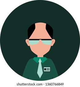 Modern engineer, inventor, scientist sign. Vector illustration