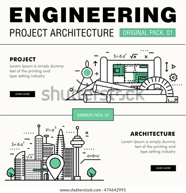 Modern engineering construction big pack. Thin\
line icons architecture. Professional projects drawing future\
production industry elements. High quality vector symbol. Stroke\
pictogram for web\
design.