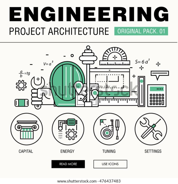 Modern engineering construction big pack. Thin\
line icons architecture. Professional projects drawing future\
production industry elements. High quality vector symbol. Stroke\
pictogram for web\
design.