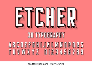 Modern engraved font vector illustration