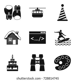 Modern entertainment icons set. Simple set of 9 modern entertainment vector icons for web isolated on white background