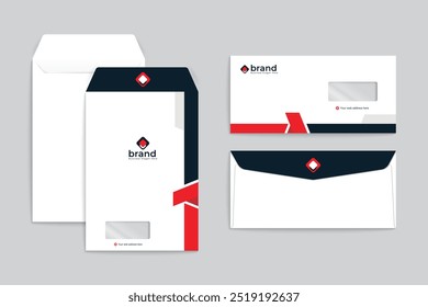Modern envelope template with abstract shape