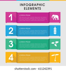 Modern environment infographic template. infographic design with environment icons includes plant. can be used for presentation, diagram, annual report, web design. 