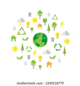modern environmental icons set
