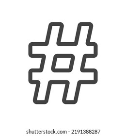Modern eps 10 vector hashtag symbol icon for social media app or website design user interface.