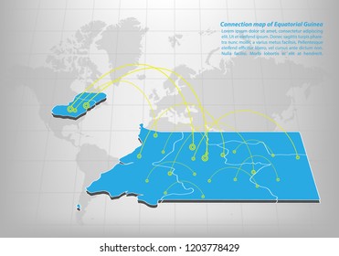 Modern of equatorial Guinea Map connections network design, Best Internet Concept of equatorial Guinea map business from concepts series, map point and line composition. Infographic map. Vector