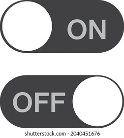Modern equipment has an "on and off" slide button with wording. On a white background, a gray mockup or template - graphic design