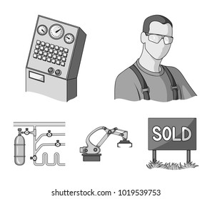 Modern equipment and other web icon in monochrome style.Machine tools and equipment factory icons in set collection.
