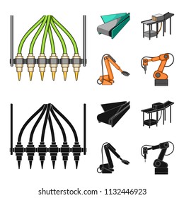 Modern equipment and other web icon in cartoon,black style.Machine tools and equipment factory icons in set collection.