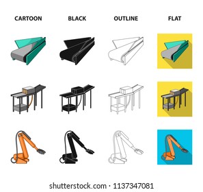 Modern equipment and other web icon in cartoon,black,outline,flat style.Machine tools and equipment factory icons in set collection.