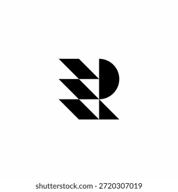 Modernes RE- oder ER-Monogramm. Ein futuristisches, elegantes geometrisches Symbol, das perfekt für High-Speed-Logistik, Fintech oder Luxus-Rennmarken geeignet ist.
