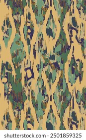 Modern era Italian ikat seamless pattern, Precise abstract repetitive tribal design. For texture textile wallpaper background backdrop.