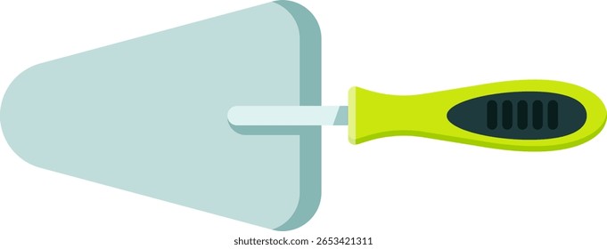 Modern ergonomic trowel with a comfortable lime green handle, ideal for construction, masonry, and tiling projects, ensuring a firm grip and precise application of materials