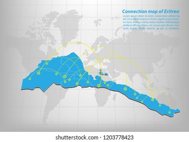 Modern of eritrea Map connections network design, Best Internet Concept of eritrea map business from concepts series, map point and line composition. Infographic map. Vector Illustration.