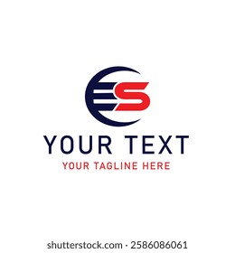 Modern ES Letter Logo with Bold Typography