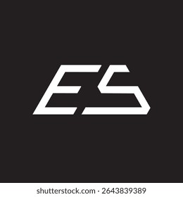  Moderno ES Carta Logo Design Minimalista Monograma Branding Ícone elegante e luxuoso logotipo padrão, e cor branca no fundo preto.