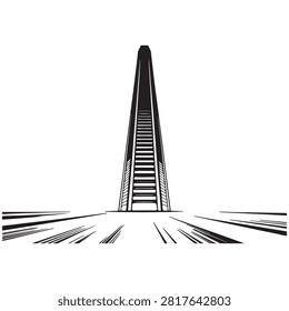 Modern escalator perspective leading upward vector