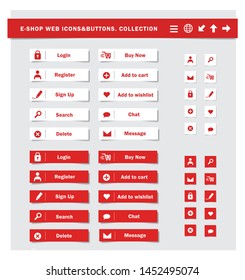 Modern  E-shop Action Button set. Web Icons. 