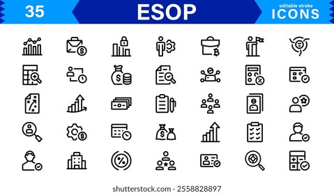 Modern ESOP Icons - High-Quality Graphics for Finance, Corporate Plans, and Employee Ownership Projects
