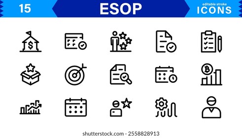 Modern ESOP Icons - High-Quality Graphics for Finance, Corporate Plans, and Employee Ownership Projects