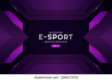 Modern E-Sport Gaming Background Glowing Purple Futuristic Premium Technology