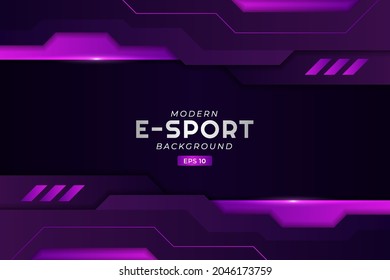 Modern E-Sport Gaming Background Glowing Purple Futuristic Premium Stream Technology