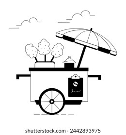 Moderne lineare Illustrationen des Espressocafes