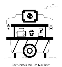 Moderno Café Espresso Ilustraciones lineales
