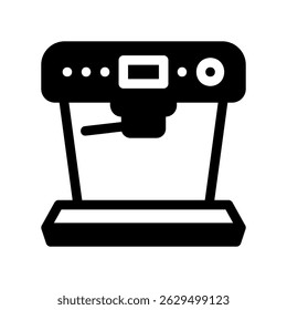 Modern Espresso Maker Symbol in Bold Black Silhouette