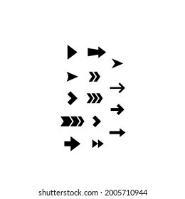 Modern Essentials Arrows Pack 2021. Big black arrows set icon. Arrow icon. Arrow vector collection. Modern simple arrow. Vector illustration.