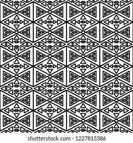 Modern Ethnic Australian Pattern. Seamless Australian Monochrome texture. Authentic Geometric ornament. Design for prints, decoration, textile. Vector Modern Geometric print