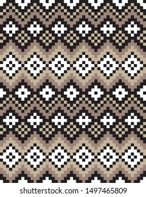 Modern Ethnic Fair Isle Seamless Print Background in Vector -This is a classic and ethnic Fair isle print suitable for both online/physical medium such as website resources, graphics, print designs