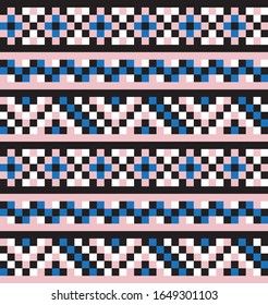 Modern Ethnic Fair Isle Seamless Pattern  for website resources, graphics, print designs, fashion textiles, knitwear, etc.