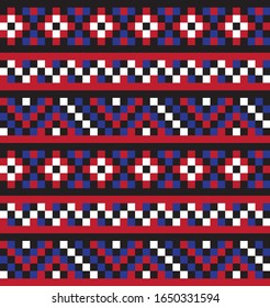 Modern Ethnic Fair Isle Seamless Pattern  for website resources, graphics, print designs, fashion textiles, knitwear, etc.