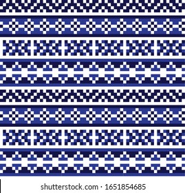 Modern Ethnic Fair Isle Seamless Pattern  for website resources, graphics, print designs, fashion textiles, knitwear, etc.