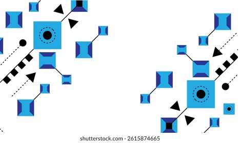 Modern Ethnic Square Shapes and Lines Banner Design Element. Graphic design elements and resources vector art