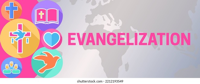 Modern Evangelization Background Design Illustration for Youth and Children