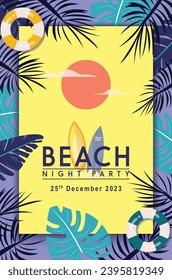modern event beach party card design