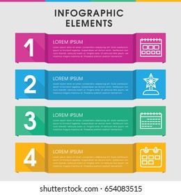 Modern event infographic template. infographic design with event icons includes calendar. can be used for presentation, diagram, annual report, web design.
