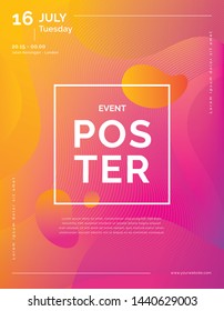 Modern event poster template. Abstract bright background design. Vector illustration of bright color abstract pattern background with line gradient texture for minimal dynamic cover design