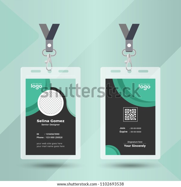 Modern Event Staff Id Card Set Stock Vector (Royalty Free) 1102693538