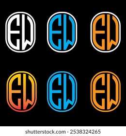 Modern EW Round Logo Design – Minimalist and Professional, EW Letter Round Logo – Clean and Simple Design
