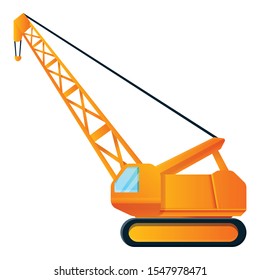 Modern excavator crane icon. Cartoon of modern excavator crane vector icon for web design isolated on white background